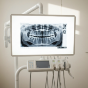 Radiographie panoramique en cabinet à Genève illustrant l'agénésie dentaire