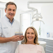 Blanchiment dentaire à Genève : teinte des dents comparée en cabinet Névé